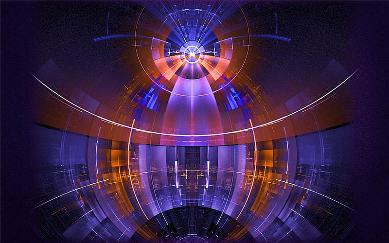 Space Station Construction, digital art, abstract, purple, fractal, HD wallpaper