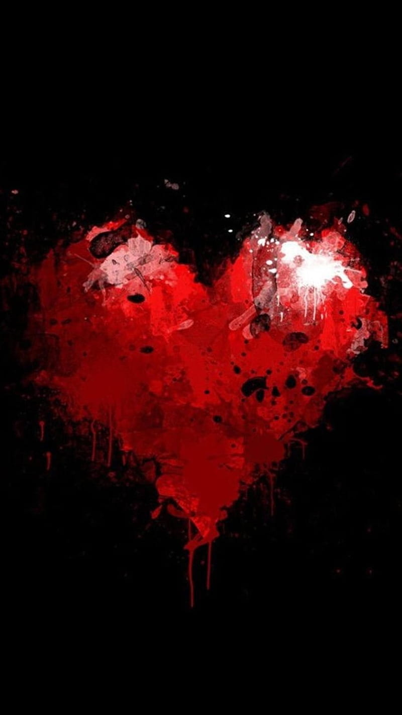 Damaged Heart , broken, sad, red, HD phone wallpaper