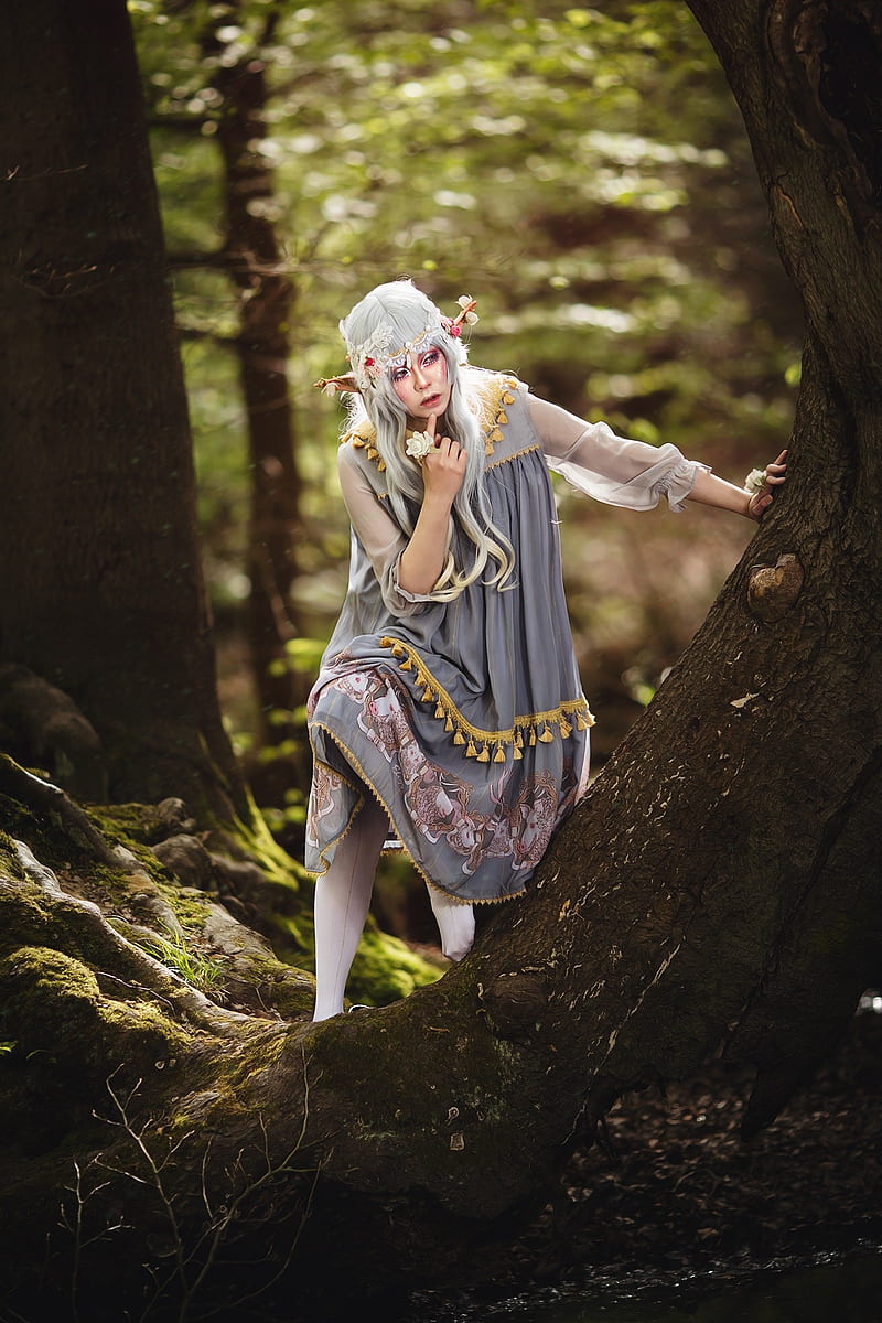 Kieran Kerrigan, , fantasy girl, women, trees, nature, forest, HD phone wallpaper
