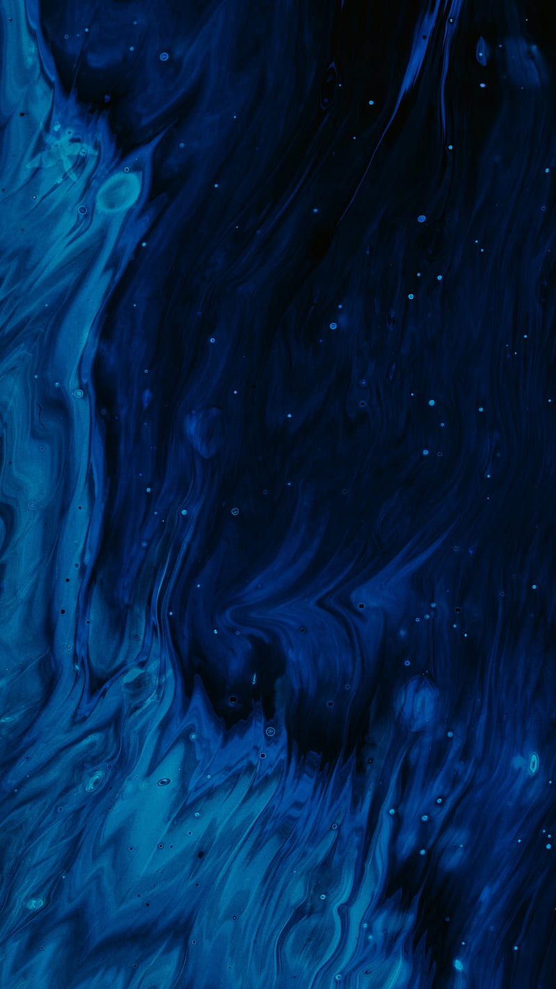 Ink liquid , ink liquid, stains, blue, dark, abstraction, HD phone wallpaper