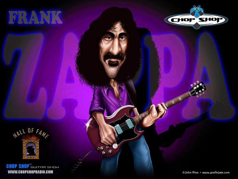 Zappa Background, frank zappa, purple, guitar, drawing, HD wallpaper