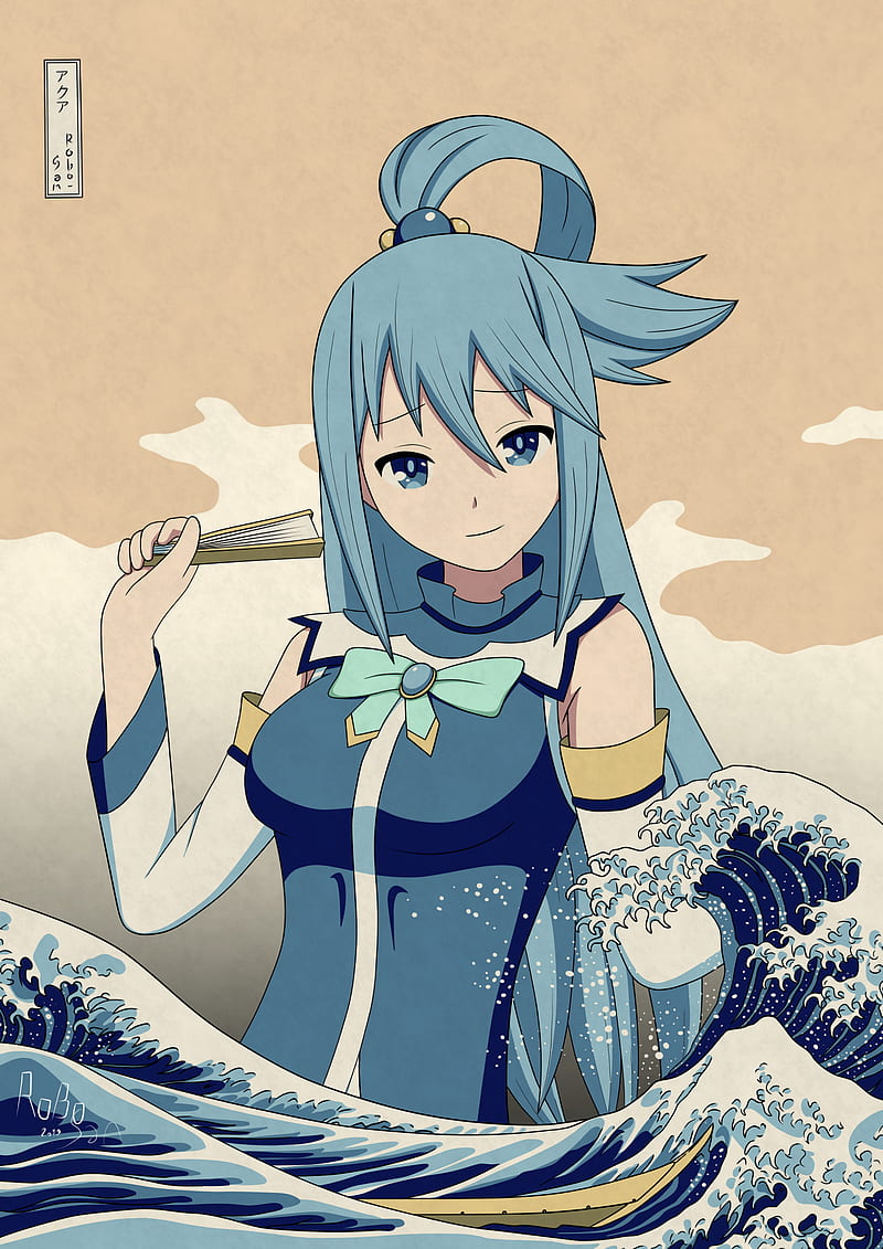 Konosuba - Aqua, anime, aqua, girl, goddess, konosuba water, waves