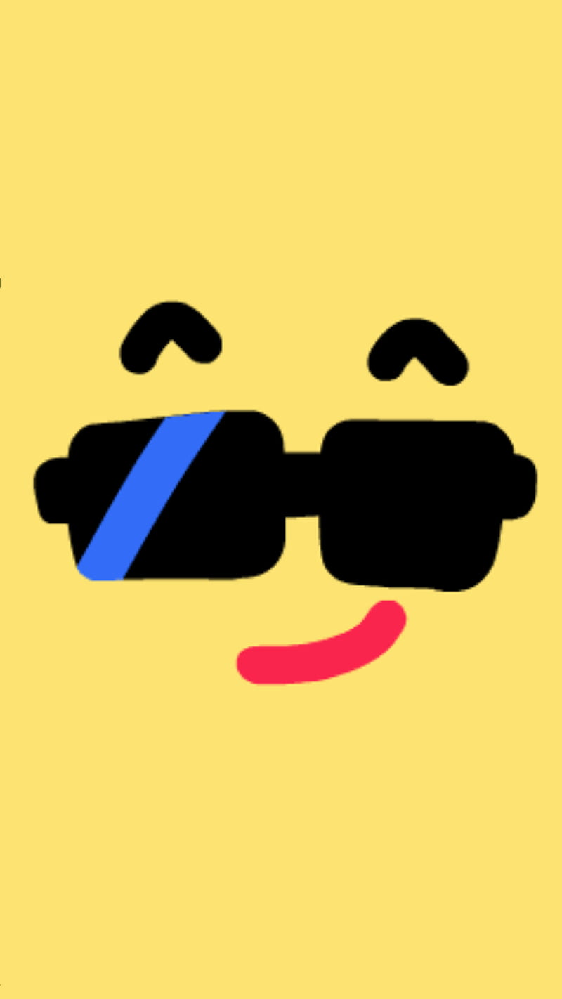 Cool , emoji, emoticon, face, happy, iphone, lentes, samsung, smile, yellow, HD phone wallpaper