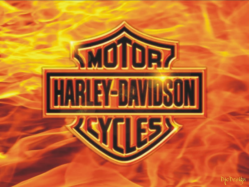 Harley-Davidson, fire, logo, harley davidson, motorcycles, harley, HD ...