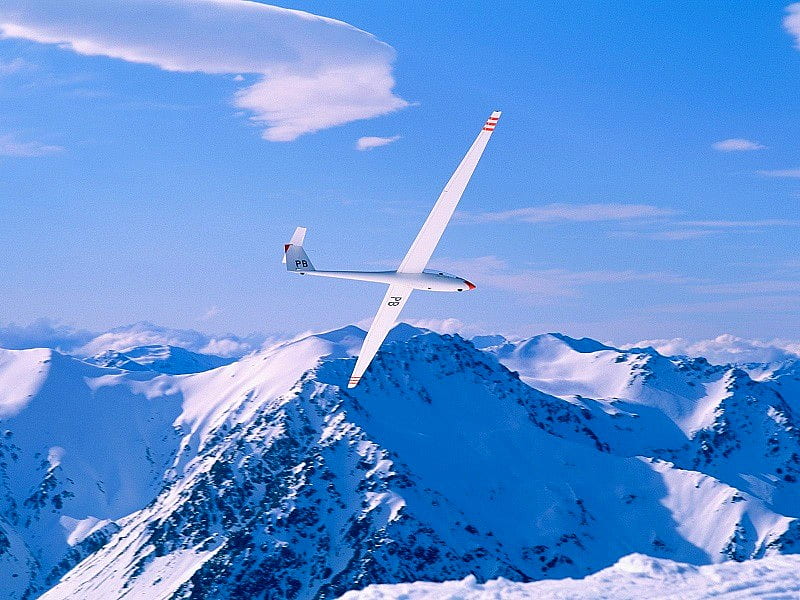 Glider, cool, on mountains, HD wallpaper