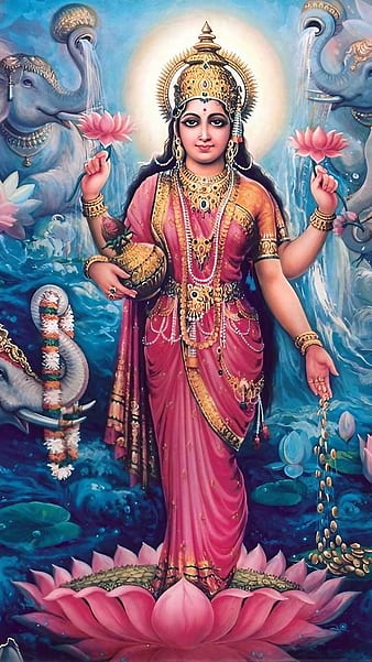 Lakshmi Ji Ke, Animated, hindu goddess, bhakti, devotional, HD phone ...