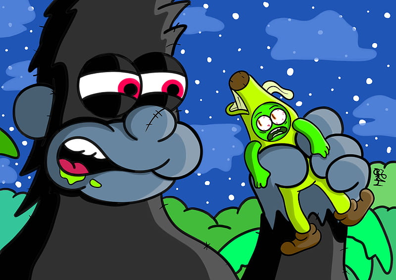 King kong, banana, cartoon, drawing, gorilla, king kong, HD wallpaper |  Peakpx