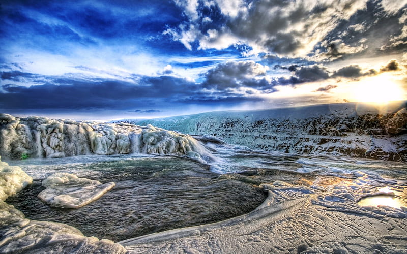 Iceland ice river, HD wallpaper