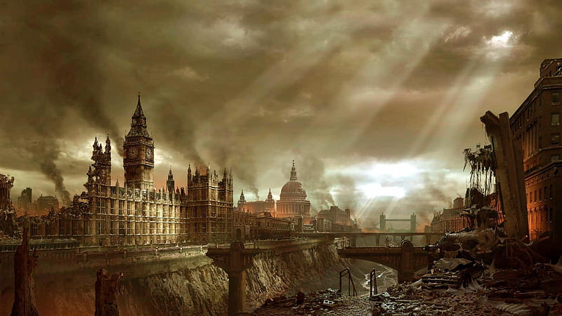 Future London destroyed by political decision, destroyed, Future, London, political decision, HD wallpaper