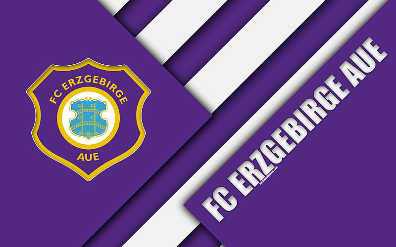 FC Erzgebirge Aue, logo German football club, material design, purple abstraction, Aue, Germany, Bundesliga 2, football, HD wallpaper