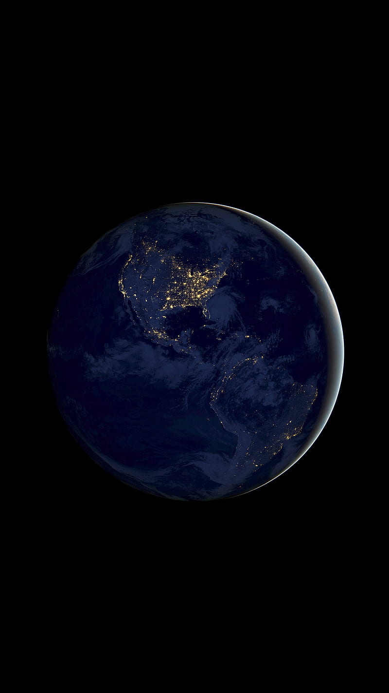 Night Earth, blue, ios, ios11, iphone, nasa, original, planet, science, HD  phone wallpaper | Peakpx