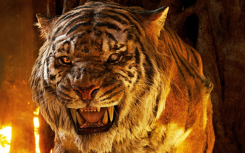 tiger predators, fire, The Jungle Book, HD wallpaper