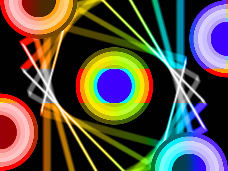 Colorful Circles, colorful, circles, neon, abstract, HD wallpaper