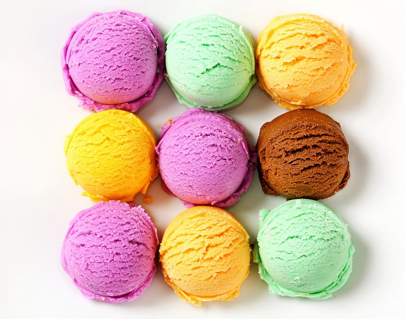 Ice Cream, colorful, balls, dessert, sweet, HD wallpaper