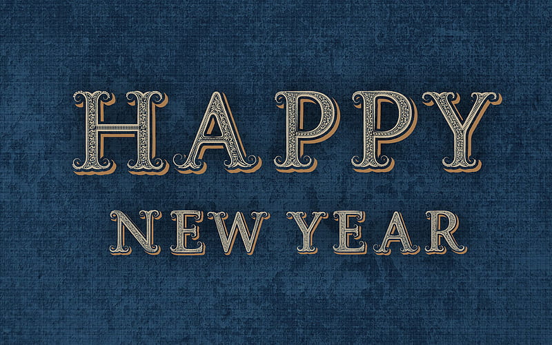 Happy New Year retro letters, retro background, 2018 New Year, concepts, HD wallpaper