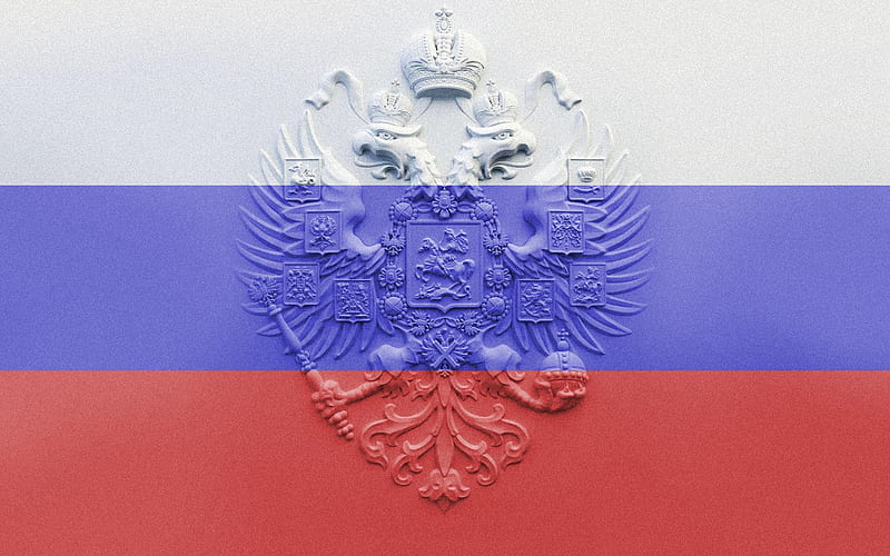 The Russian flag with the coat of arms, national flag – Rig Group