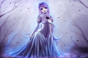 Premium AI Image | Anime girl with a ghost face holding a white ghost  generative ai