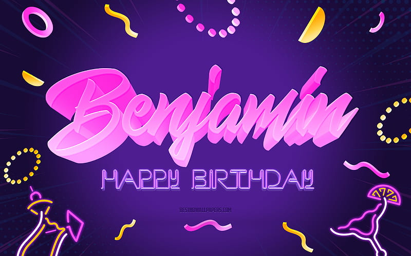 Happy Birtay Benjamin Purple Party Background, Benjamin, creative art,  Happy Benjamin birtay, HD wallpaper | Peakpx