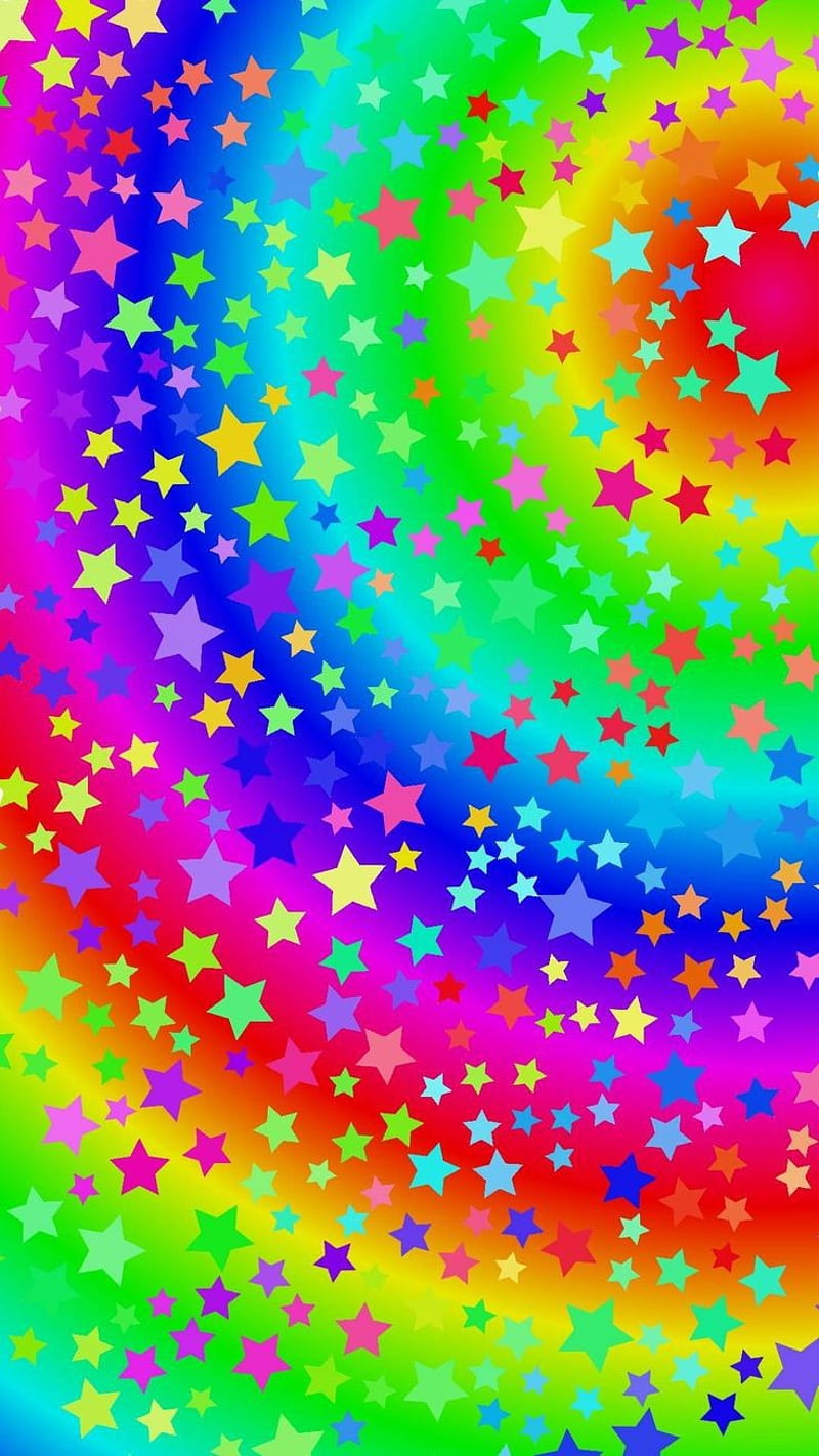 Multicolor Stars, rainbow, colorful, HD phone wallpaper