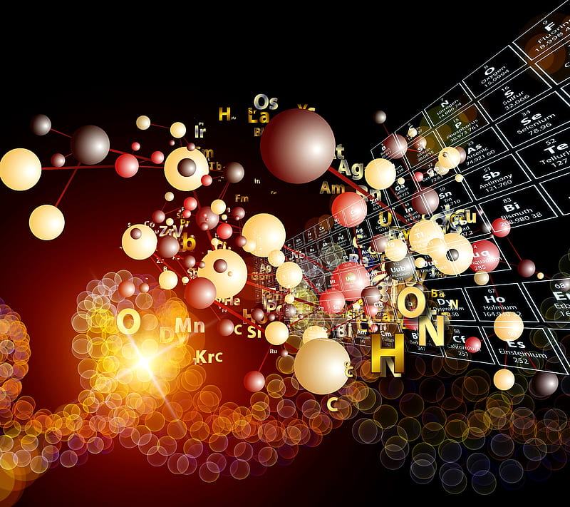 Scientific, element, molecule, science, sign, sphere, HD wallpaper
