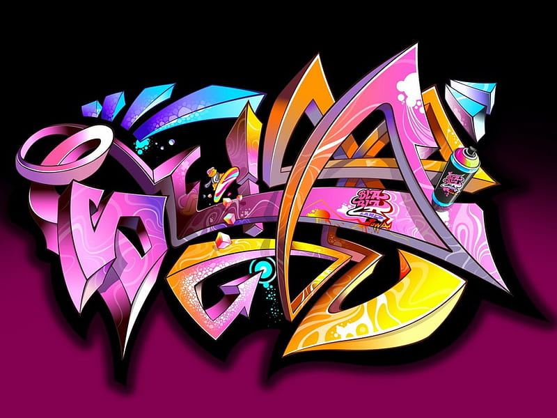 Graffitis-3D, art, 3d, graffiti, coloured, HD wallpaper | Peakpx