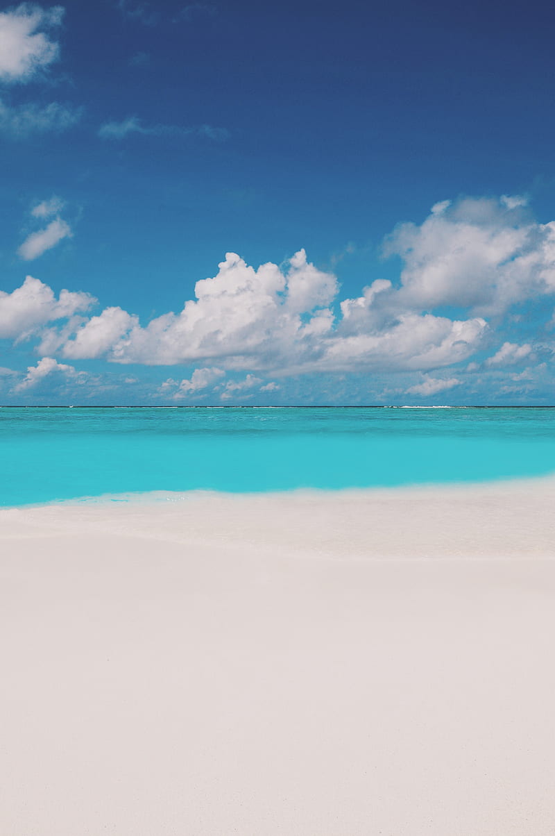 ocean, coast, horizon, water, maldives, HD phone wallpaper