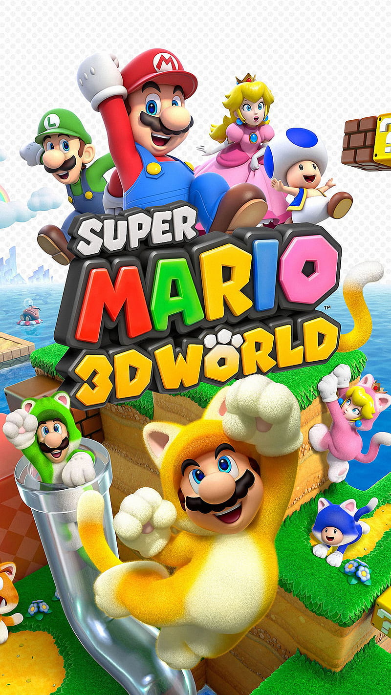 Super Mario 3D World, mario, mario kart, super, super mario, super mario bros, HD phone wallpaper