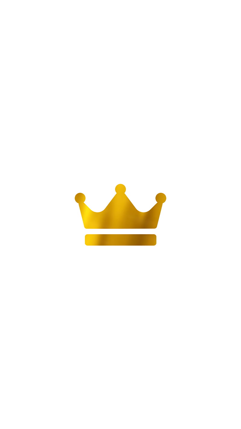 crown 5, brand, fullscreen, funny, gold king, logo, simple, white, HD phone wallpaper