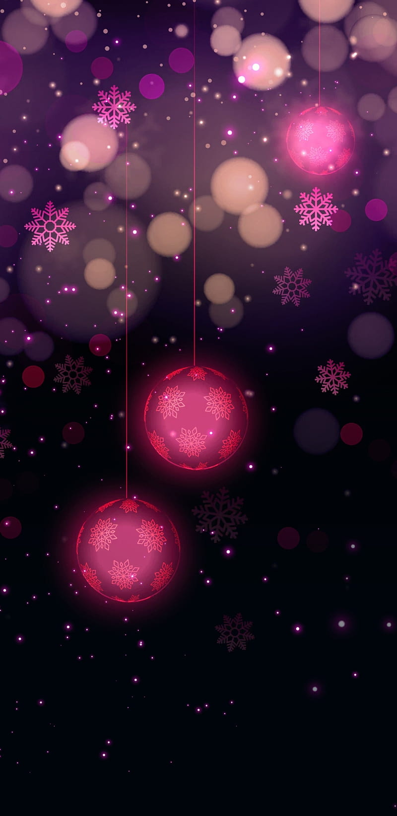 Pink Christmas , sparkles, bubbles, lights, light, pink, christmas, merry christmas, holiday, pretty, girly, HD phone wallpaper