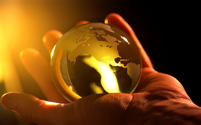 PROTECT THE EARTH, hand, globe, earth, protection, HD wallpaper