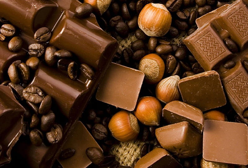 Delicious Moments, Food, Nuts, Chocolate, Sweet, HD wallpaper
