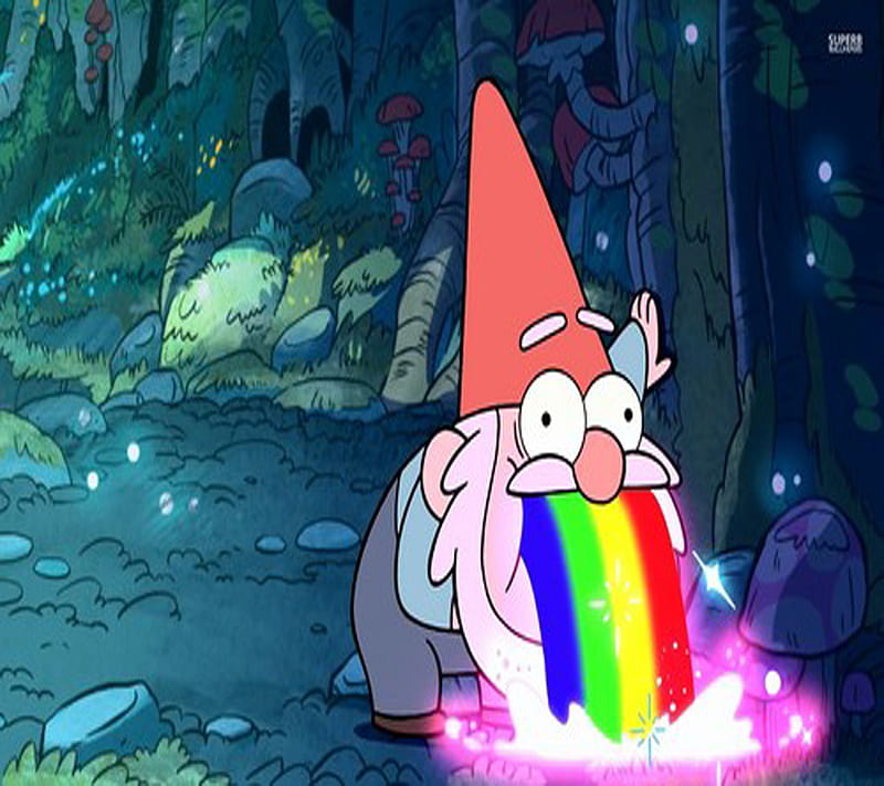Gnome, arcoiris, episode 1, gravity falls, rainbow, HD wallpaper