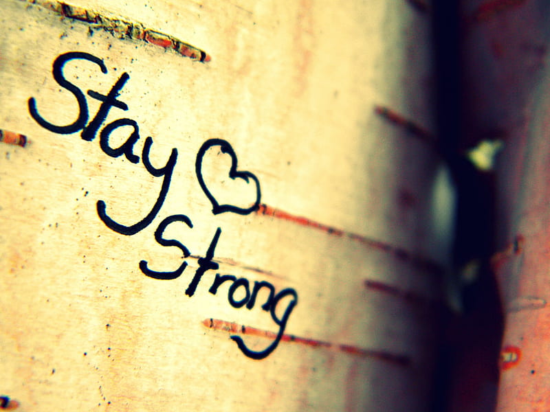 Stay Strong, marker, meaning, tree, heart, words, HD wallpaper
