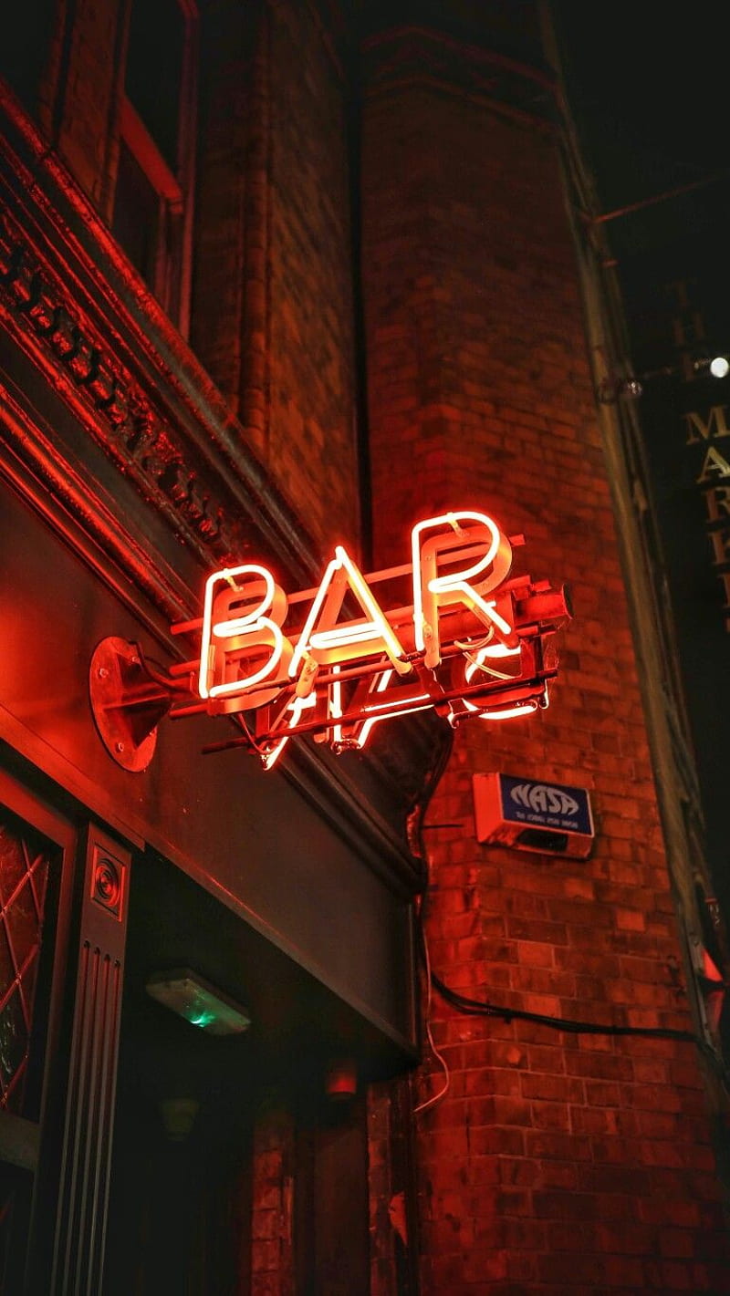 Bar de la ciudad de neón, vintage, Fondo de pantalla de teléfono HD | Peakpx