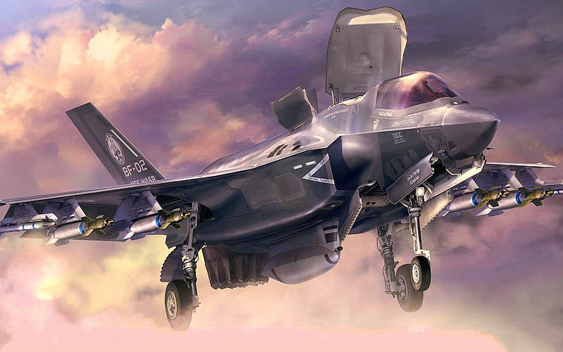 Lockheed Martin F-35 Lightning II, american fighter bomber, F-35B, US military aircraft, US Air Force, USA, HD wallpaper