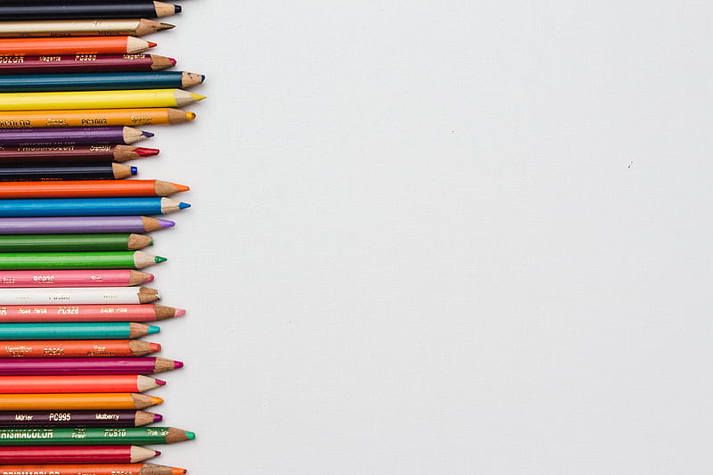pile of color pencils, HD wallpaper