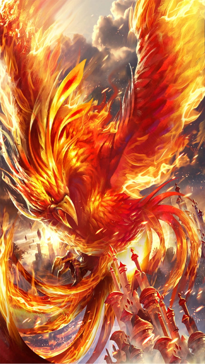 Fenix Mystical, bird, phoenix, HD phone wallpaper