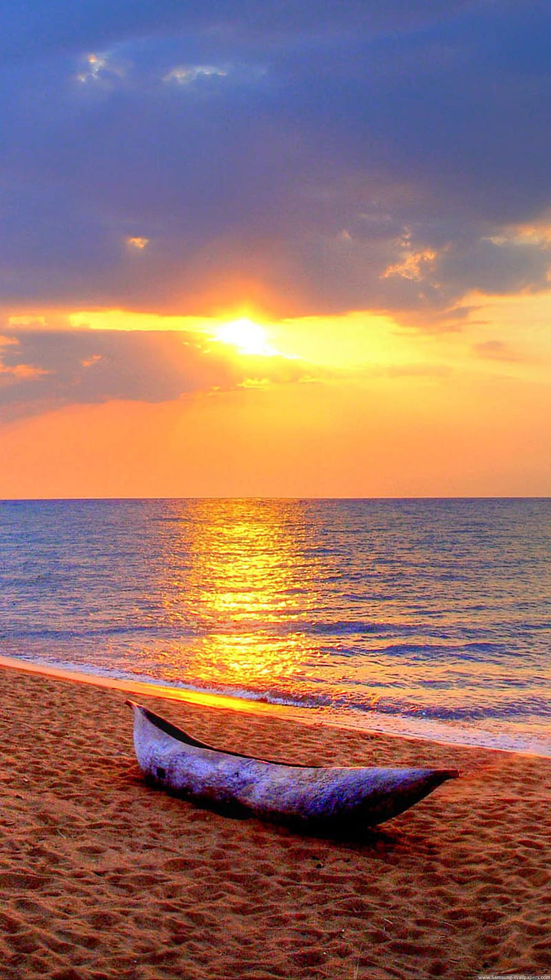 - Sunset , sun set, bonito, sea, beach, HD phone wallpaper