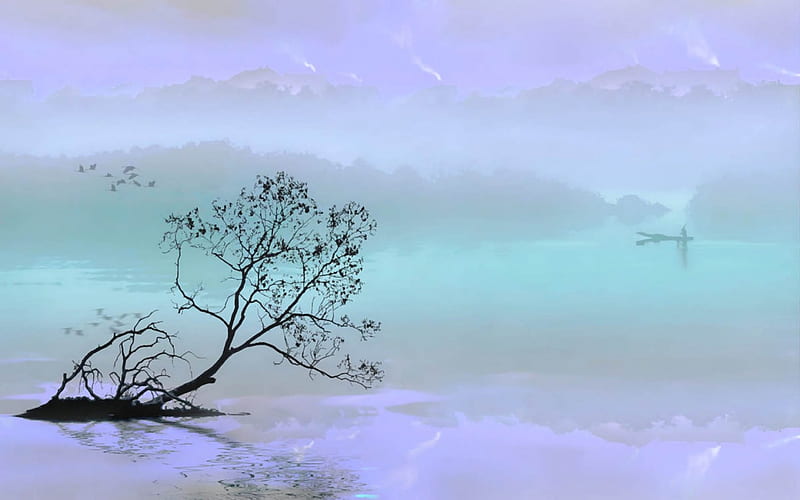 Evening Serenity, digital, wp, scape, abstract, HD wallpaper