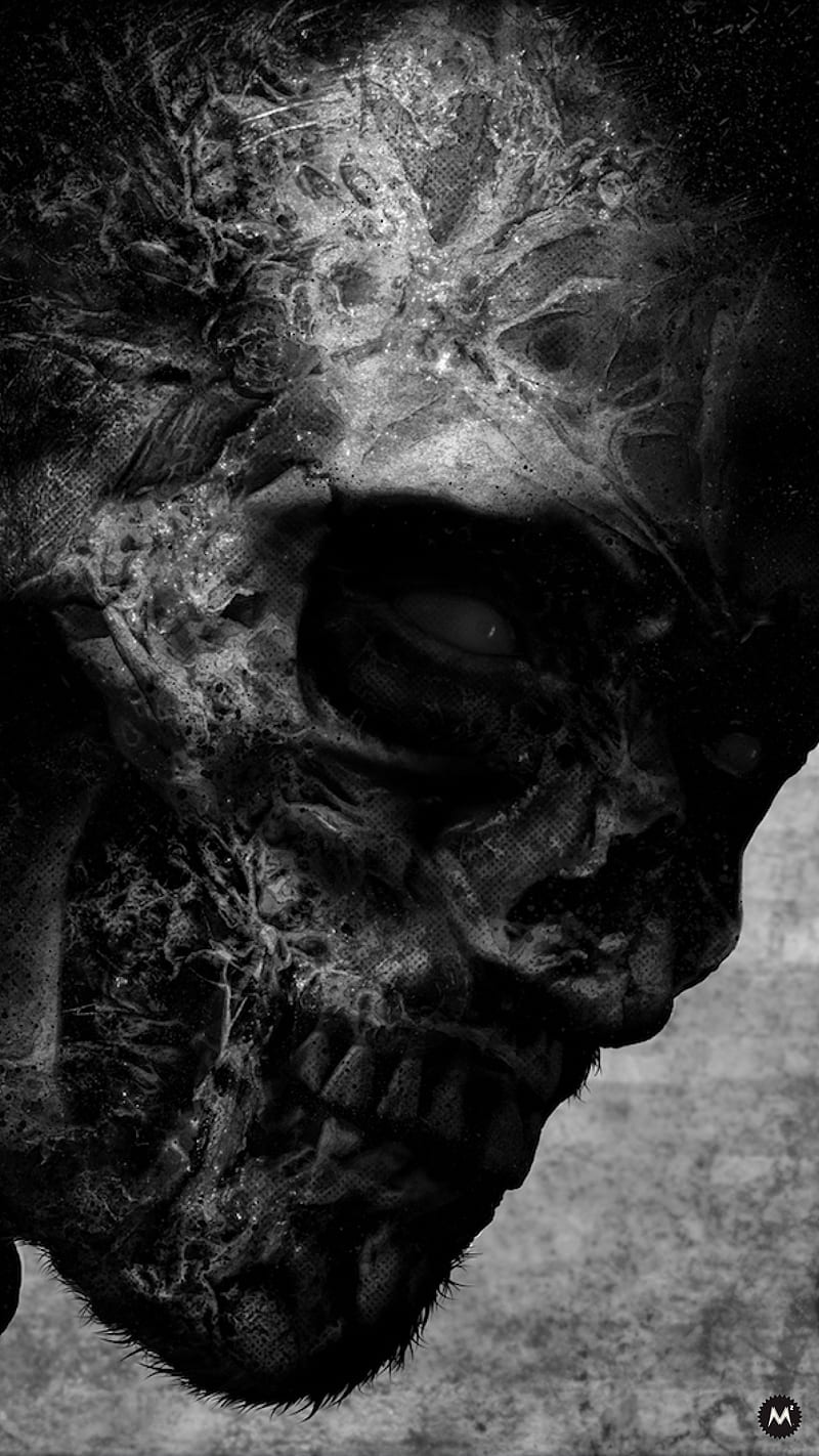DeadTown Zombie, art, black and white, character, comic, creepy, desenho, horror, illustration, m2, macroverse, noir, scary, skull, story, undead, walker, walking dead, HD phone wallpaper