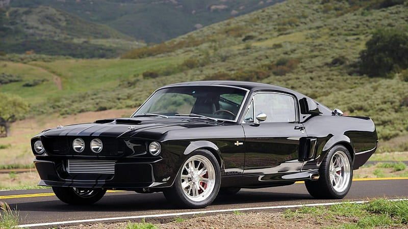 Black Shelby GT 500, 500, GT, Old-Timer, Car, Muscle, Shelby, HD wallpaper
