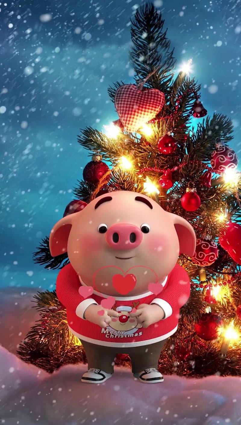 ideas de Pig. cerditos, cerdo bebé, fondos lindos para celular, Christmas Pig, HD phone wallpaper