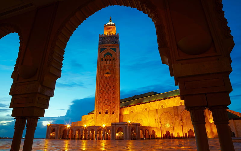 Morocco, Religious, Hassan Ii Mosque, Mosques, HD wallpaper