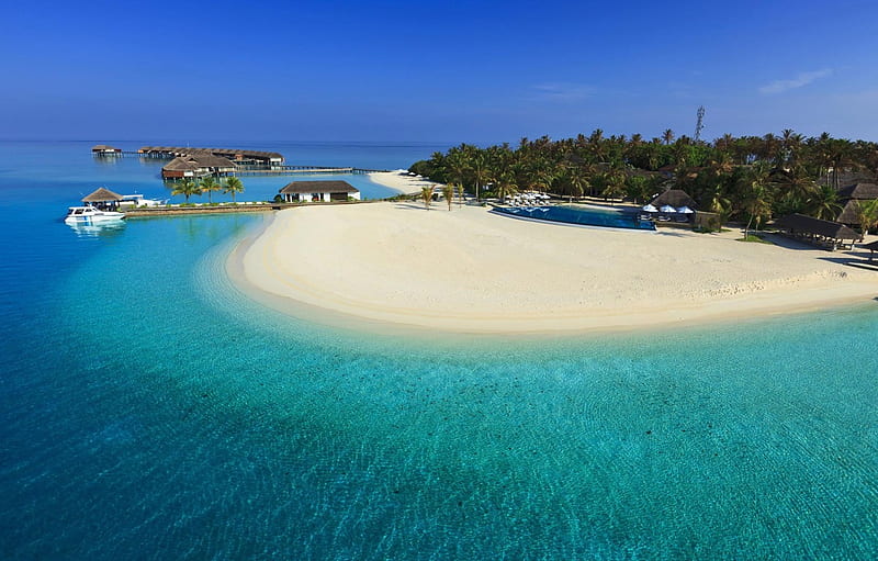 beach, the ocean, resort, beach, beautiful, Maldives for , section пейзажи, HD wallpaper