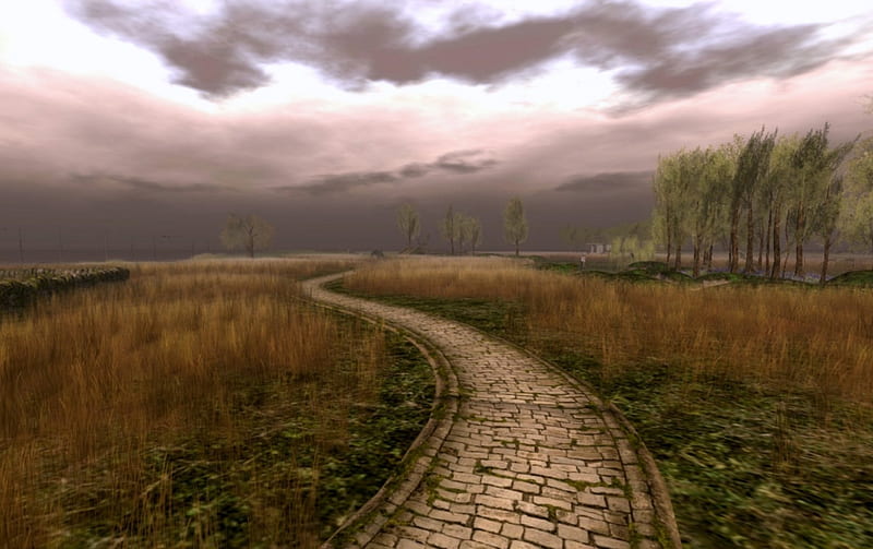 Imaginary Path on Rayne Isles, path, grass, cg, stone, HD wallpaper