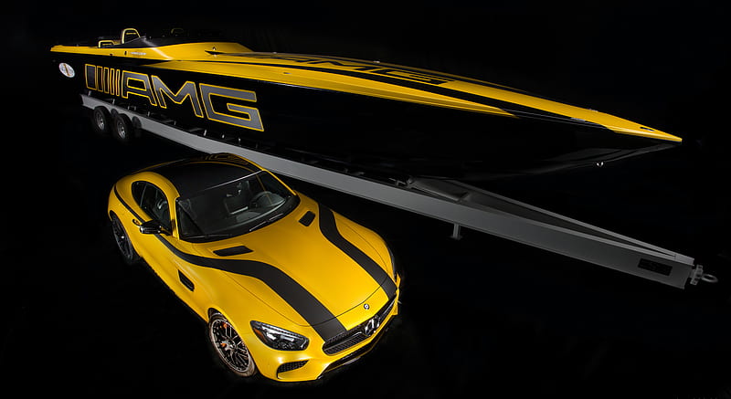 2016 Mercedes-AMG GT S and Cigarette 50 Marauder - Top , car, HD wallpaper
