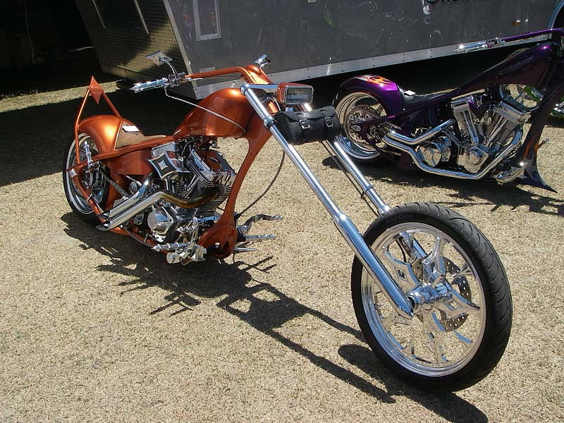 Burnt Orange, motor bike, bike, chopper, motorcycle, HD wallpaper