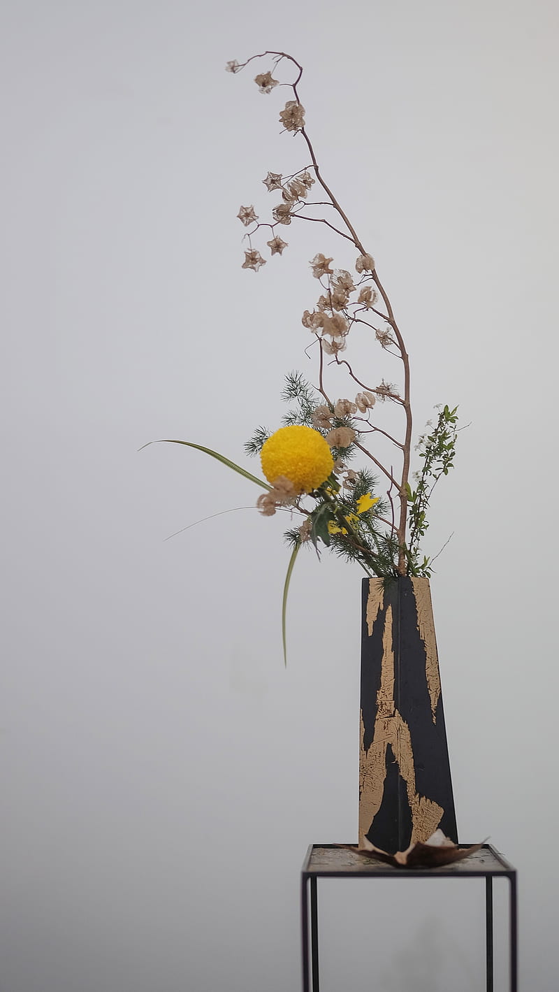 bouquet, branches, vase, composition, decor, HD phone wallpaper