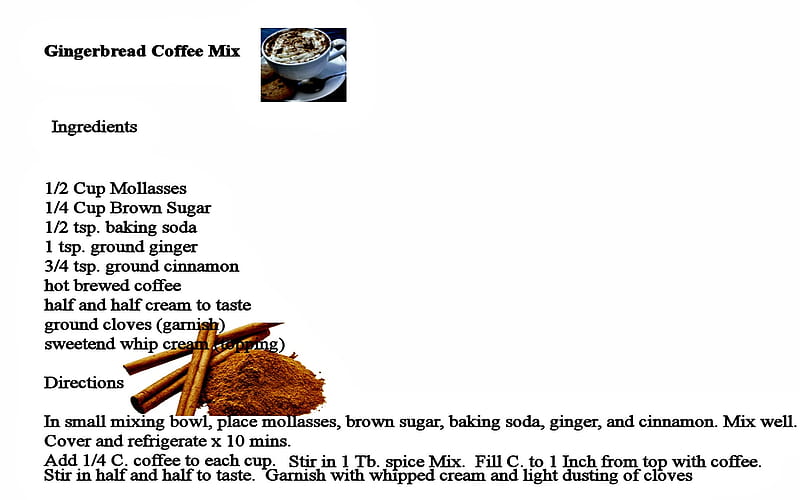 Gingerbread Coffee, Recipe, Coffee, Gingerbread, Drinks, HD wallpaper