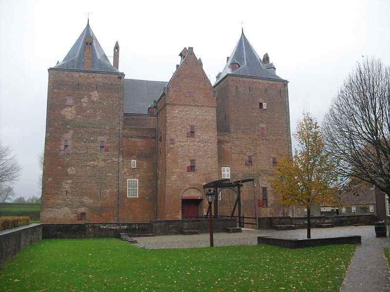 Dutch castle Loevestein, netherlands, Tower, Loevestein, Castle, Dutch, Holland, Medieval, HD wallpaper